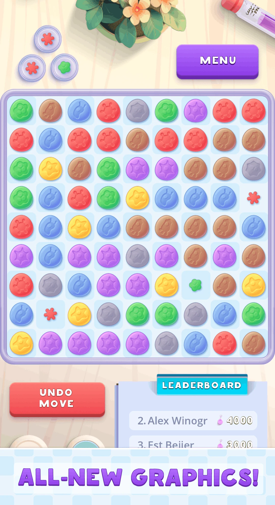 Fresh graphics — the 9×9 board of microbes