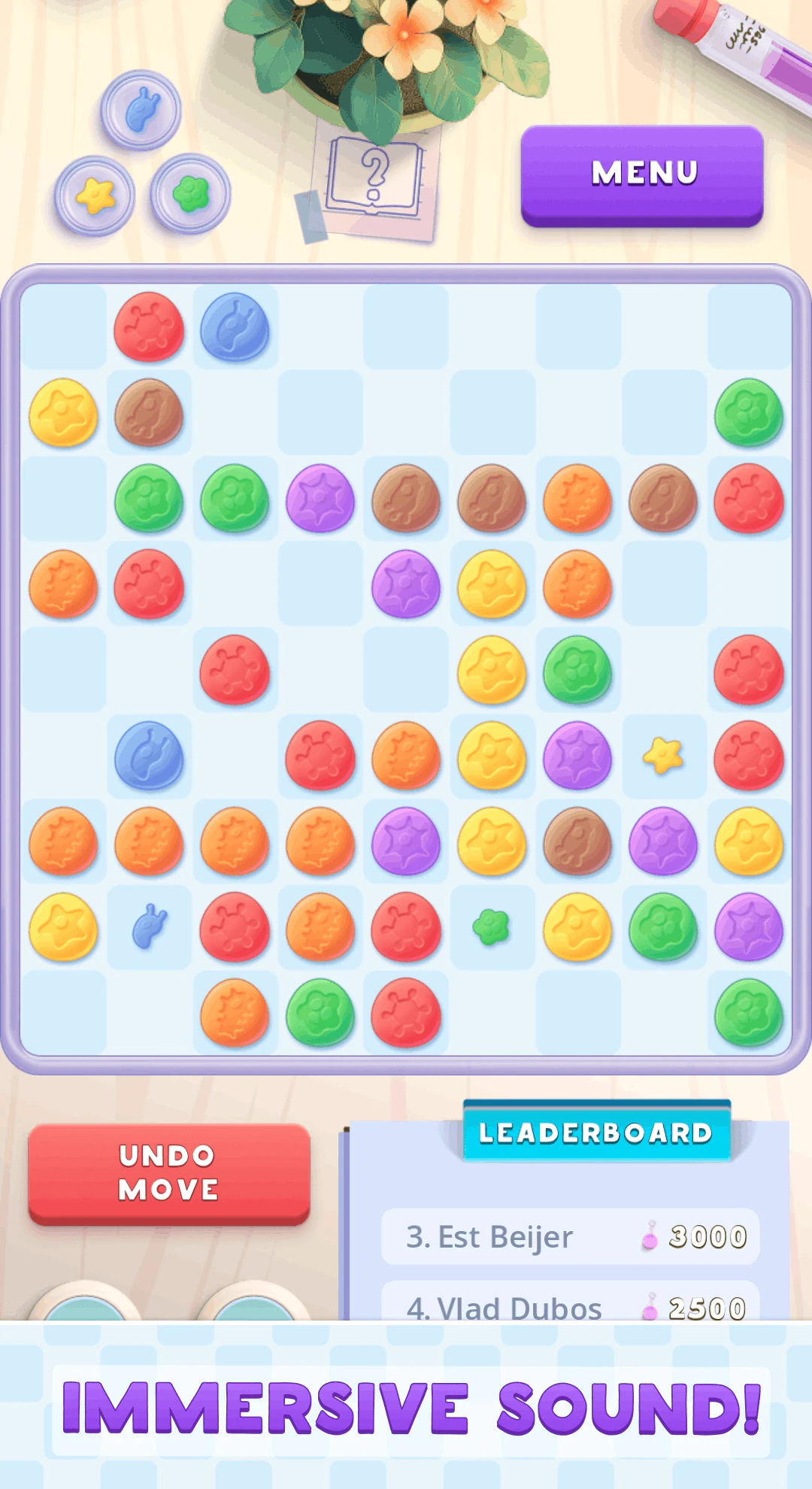Color Lines: Microbes gameplay on a phone